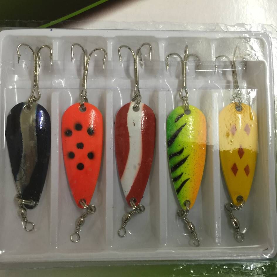 5pc Toby Spoons Fishing Lures Set 8g Lineaeffe Pike Trout Spoons